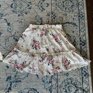 White Floral Skirt